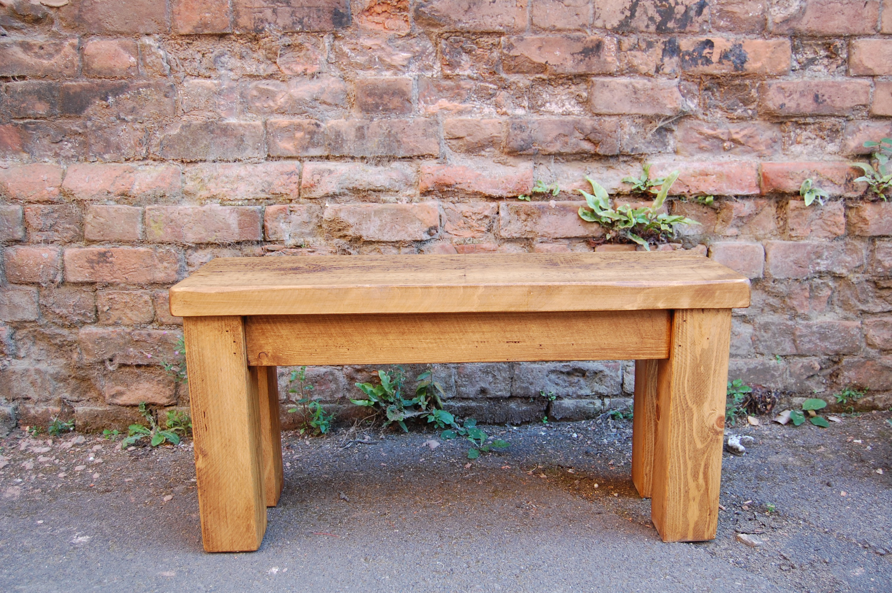 Custom handmade Rustic Plank Pine Bench Incite Interiors